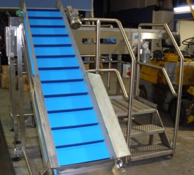 conveyor system showing inspection platform